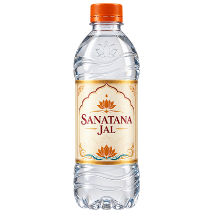 Sanatana Jal Gangajal bottle — illustrative packaging mockup
