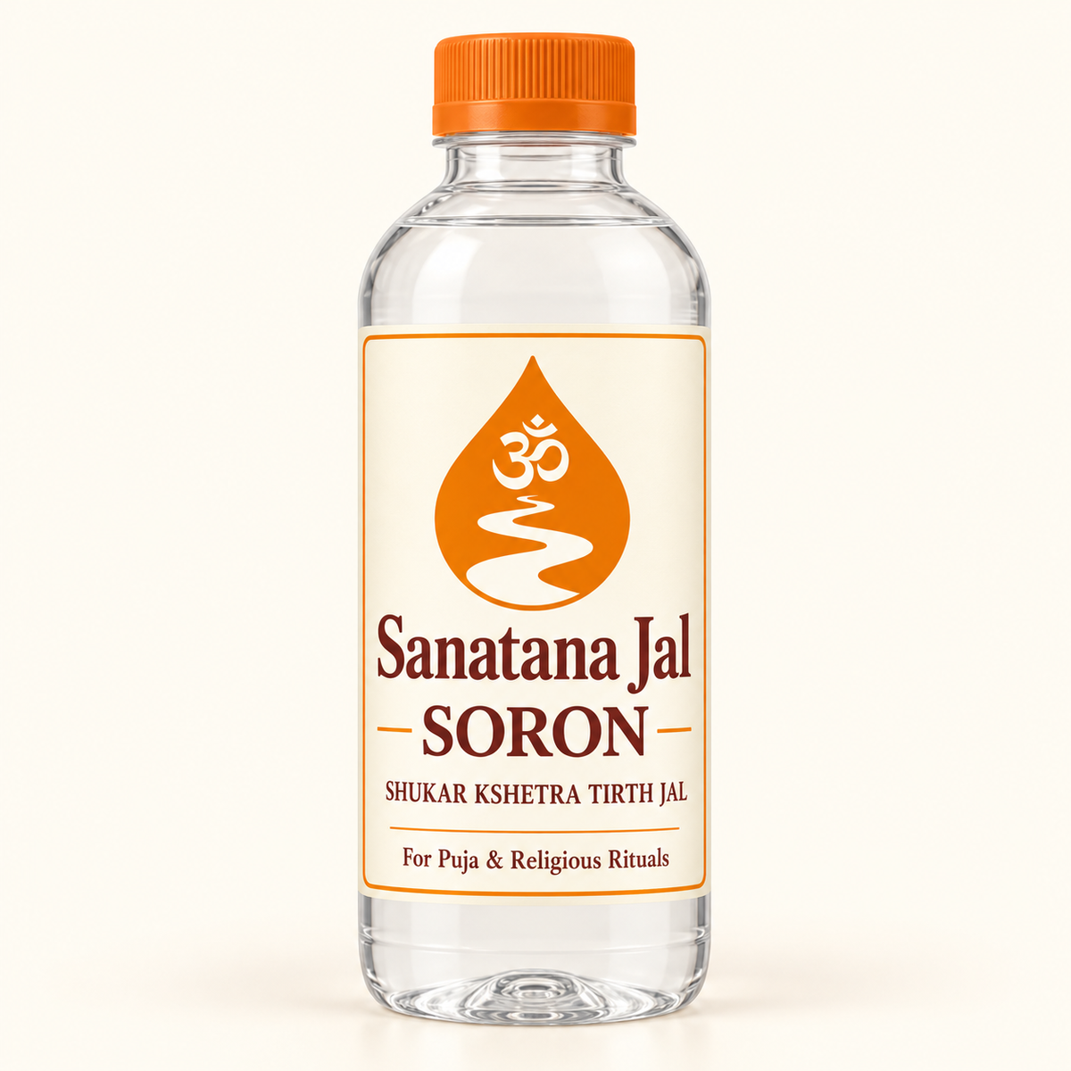 Sanatana Jal soron labelled bottle — illustrative packaging mockup